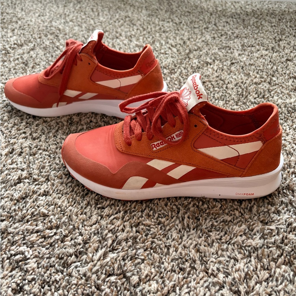 Reebok Orange and White Athletic Shoes